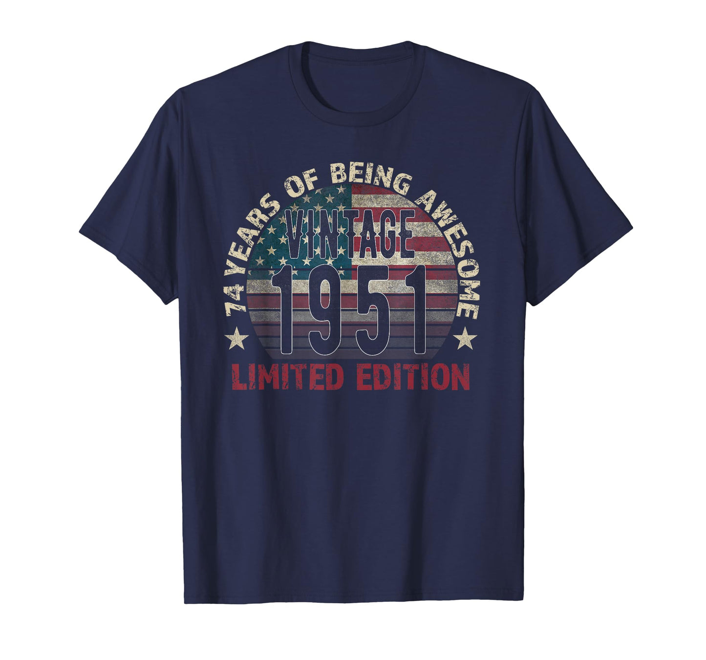 74th Birthday Gift men Vintage born 1951 turning 74 Year Old T-Shirt
