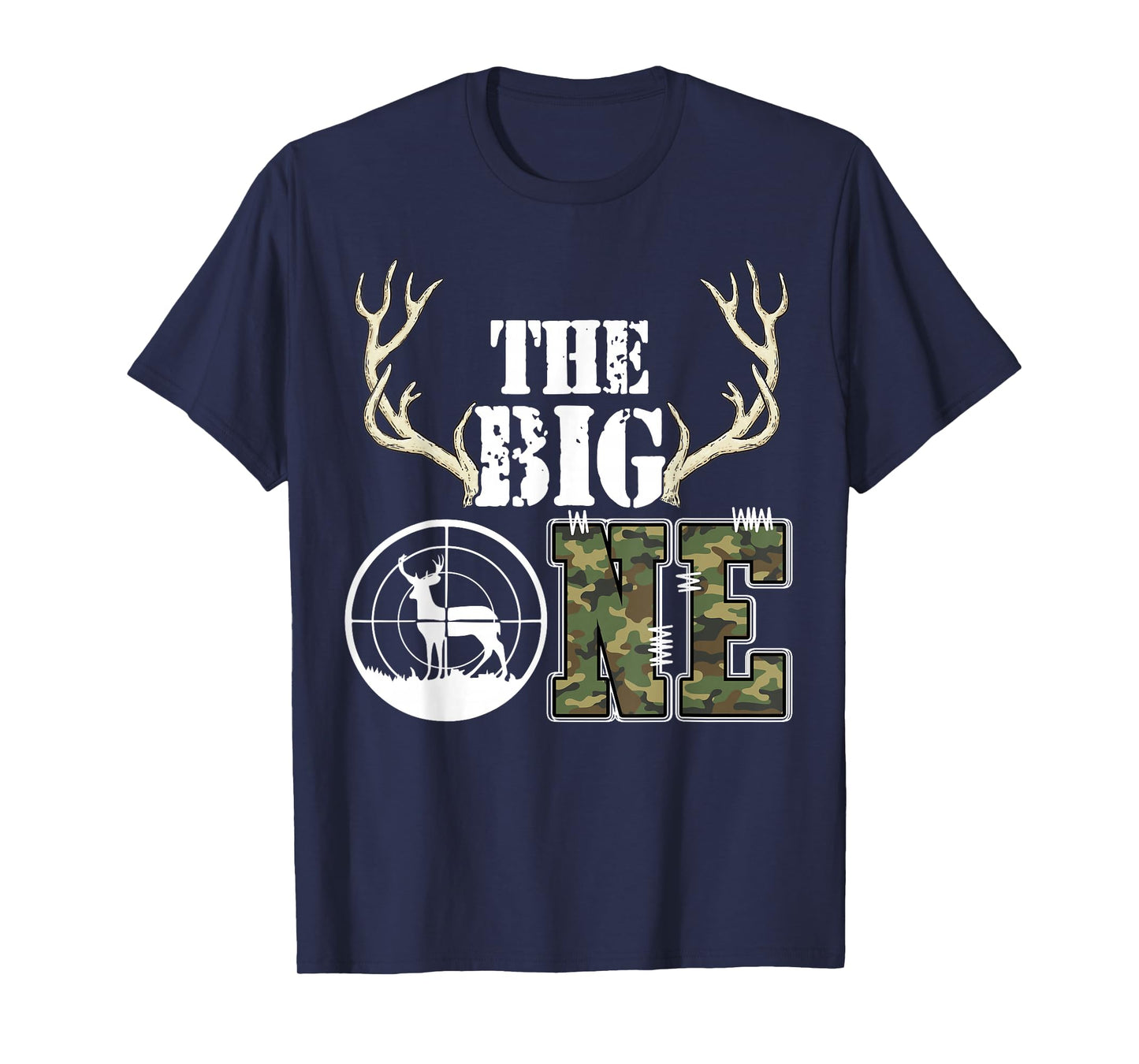 The Big One Birthday Boy Deer Hunter Camouflage 1st Birthday T-Shirt