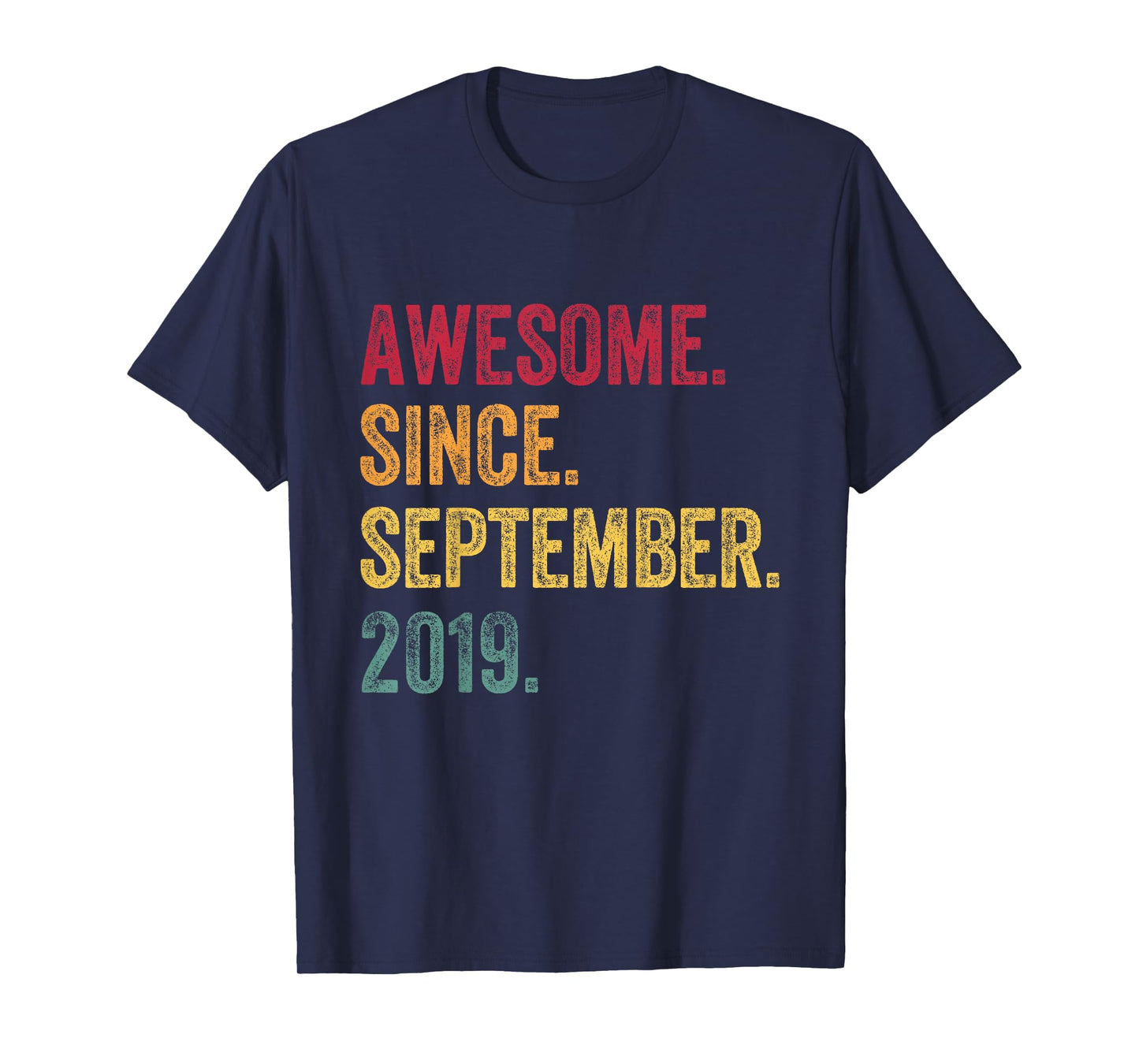 September - Awesome Since 2019-6th Birthday 6 Years Old T-Shirt