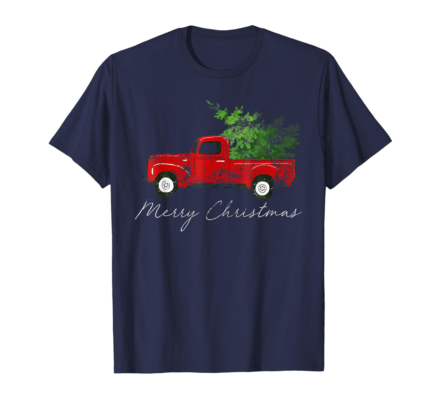 Vintage Wagon Christmas T-Shirt - Tree On Car Xmas Vacation T-Shirt