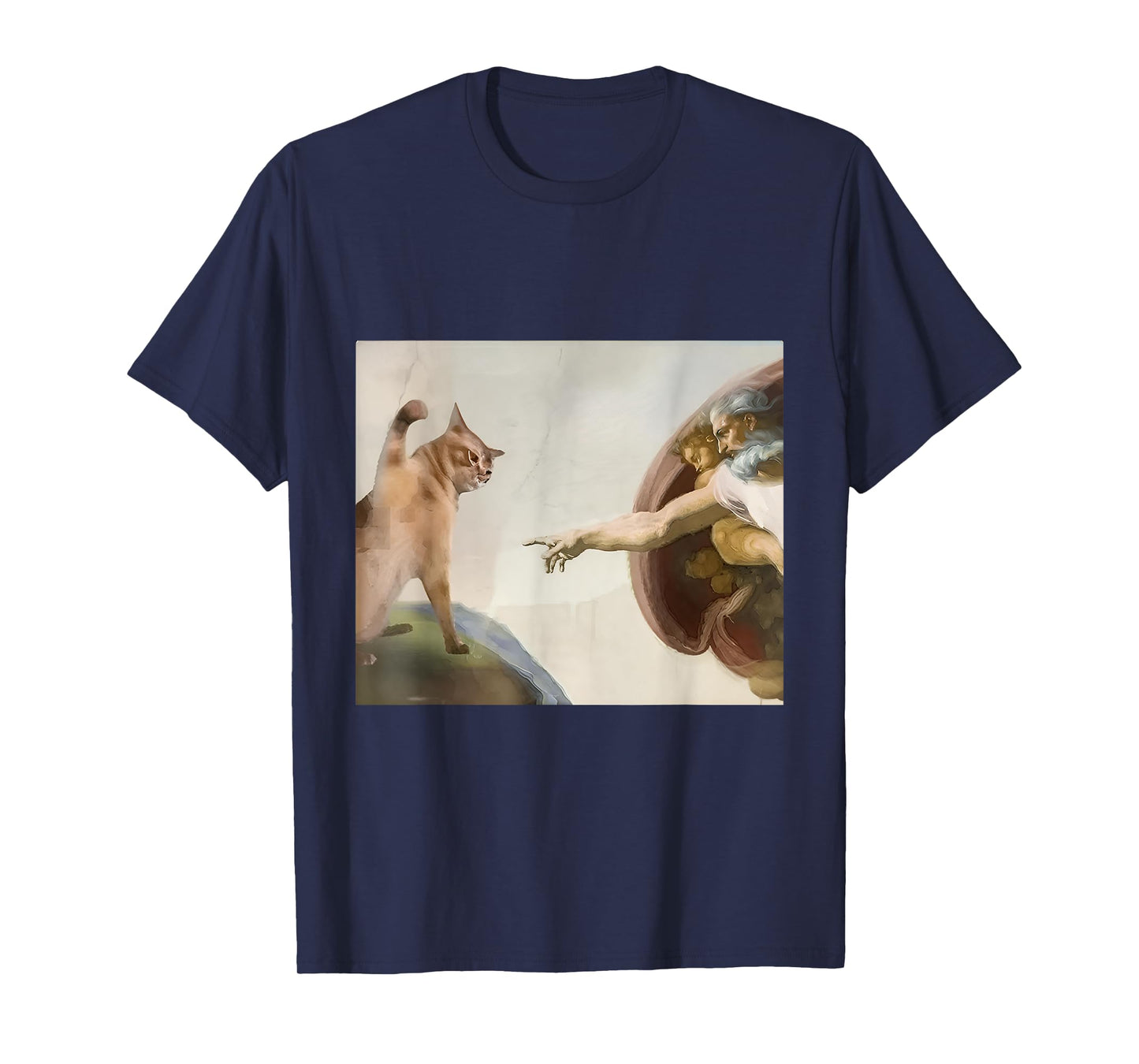 Almighty Slap Funny Cat God Creation Of Adam Meme Cat Lovers T-Shirt for Men Women