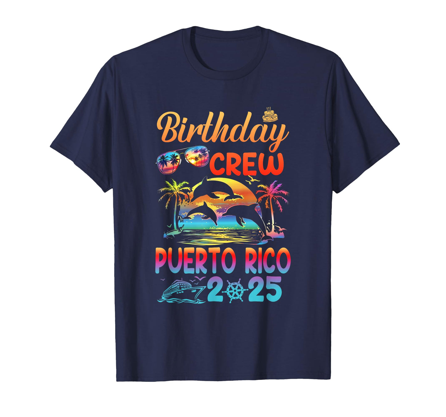 Puerto Rico Birthday Trip Summer Vacation 2025 Matching Group Unisex-Adults T-Shirt - Black, Small