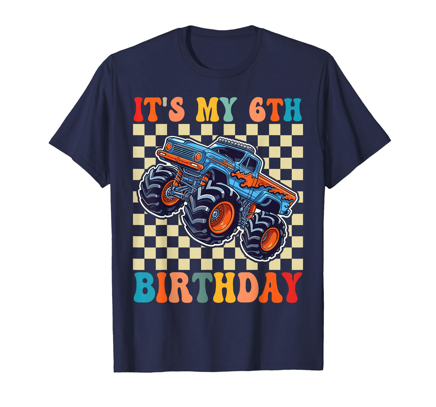 6 Years Old Boy Girl It's My 6th Birthday Boys Monster Truck T-Shirt
