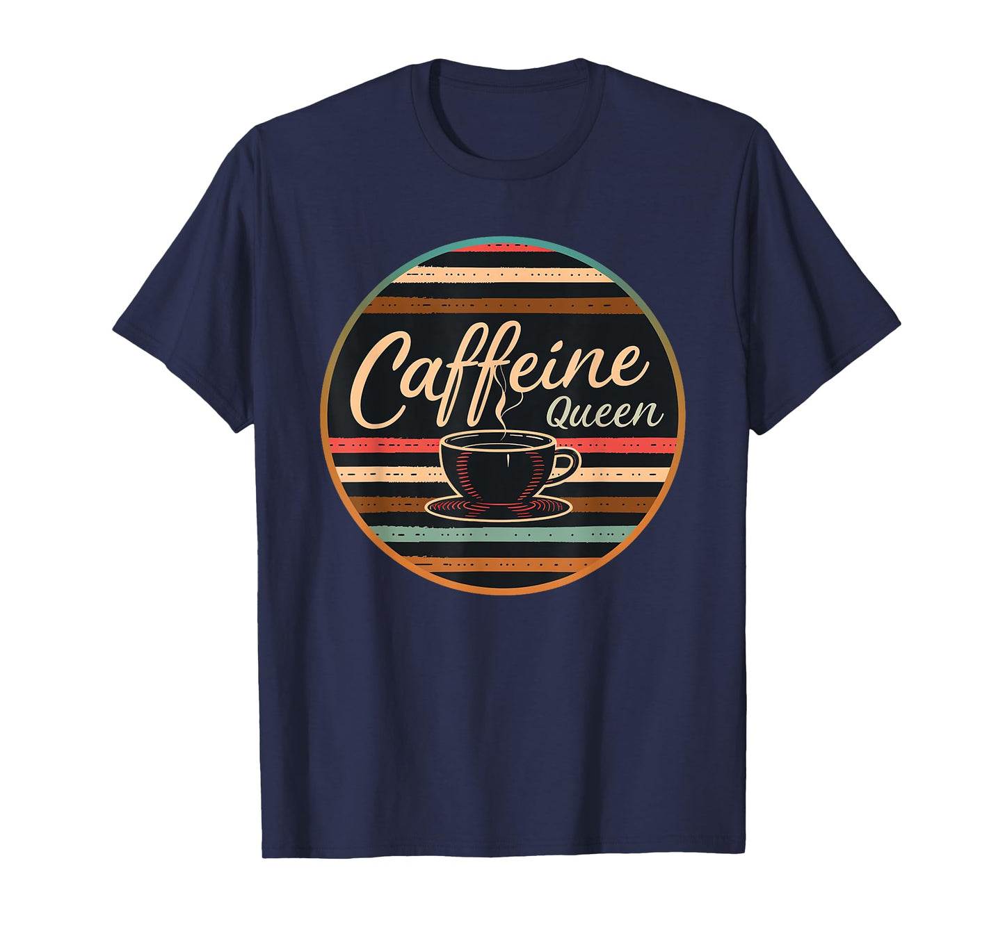 Caffeine Queen Coffee - Lover Retro Funny 70s 80s Barista T-Shirt