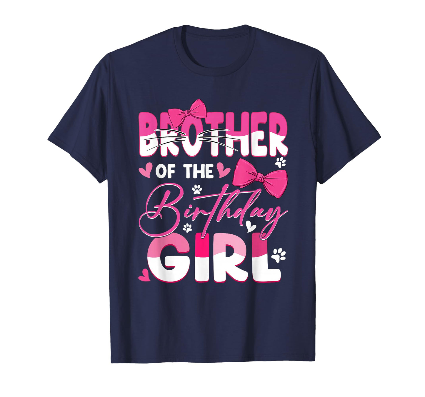 Brother Of The Birthday Girl Cat Kitty Family Matching T-Shirt