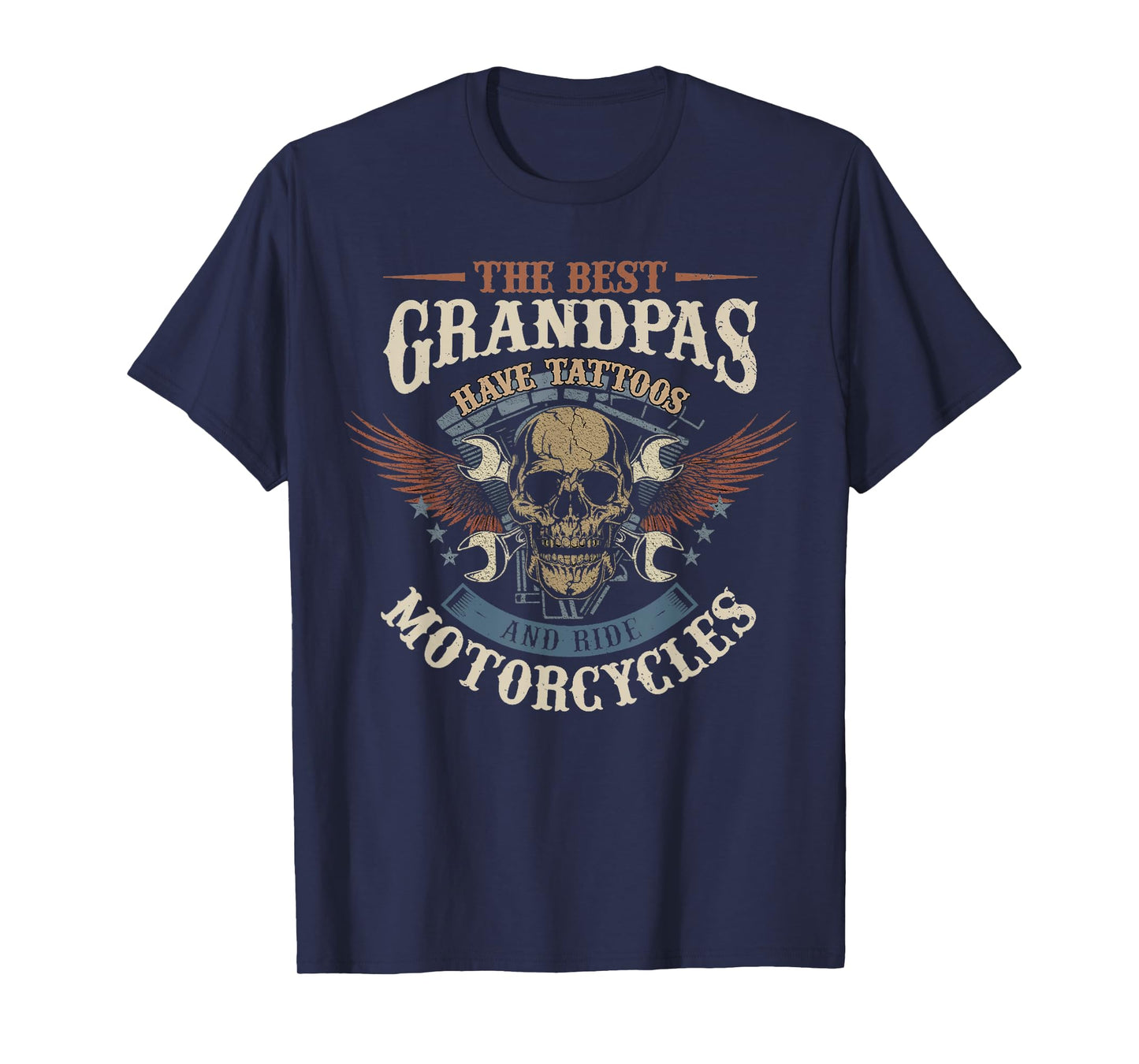 Best Grandpas Have Tattoos And Ride Motorcycles Biker Biking T-Shirt