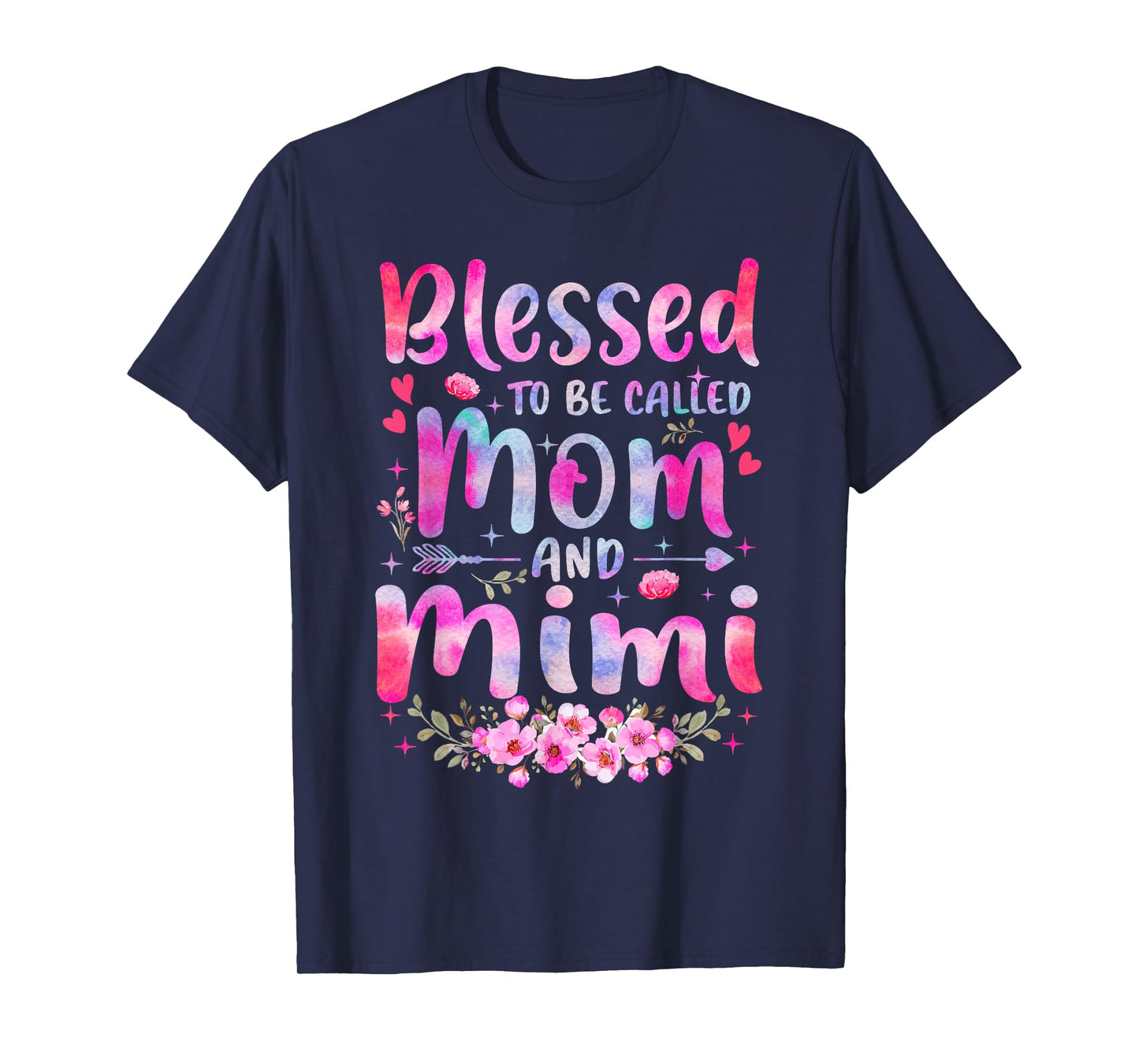 Mother's Day Blessed To Be Called Mom And Mimi Flowers T-Shirt