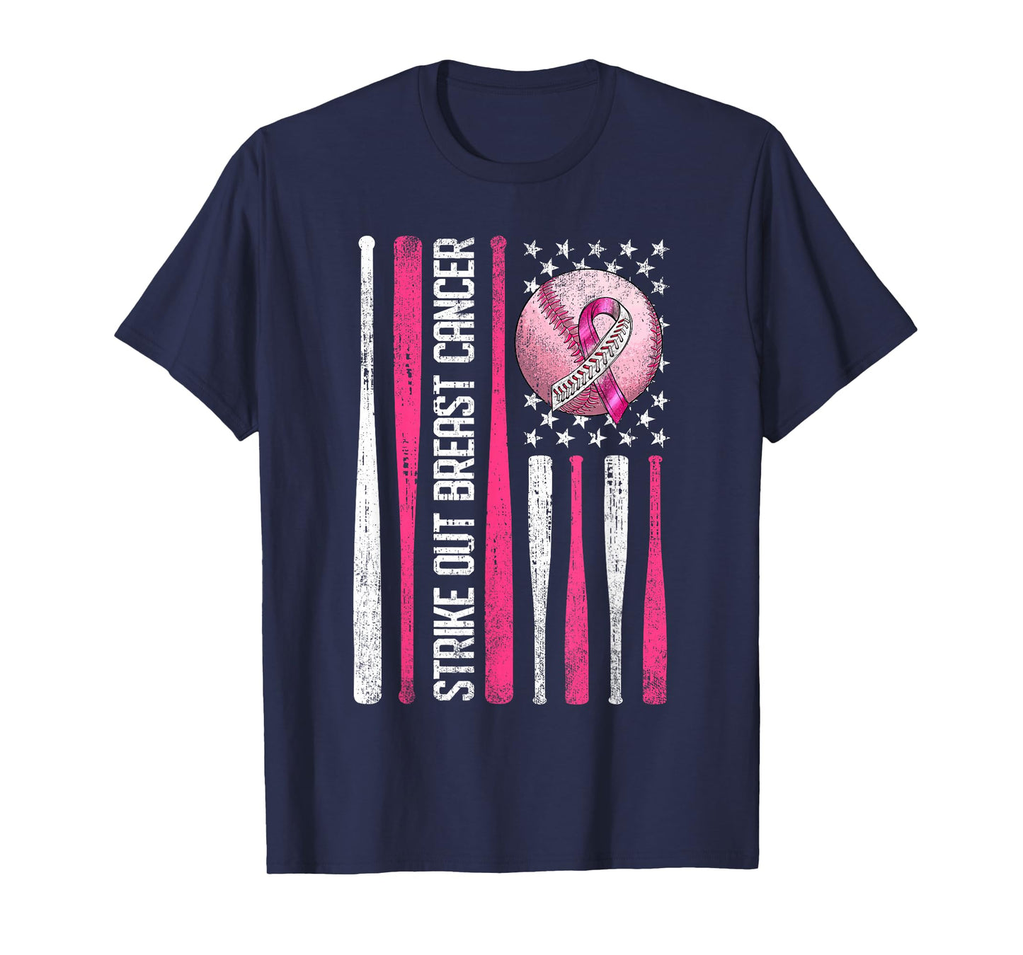 Strike Out Breast Cancer Baseball Fight Awareness Men Women T-Shirt