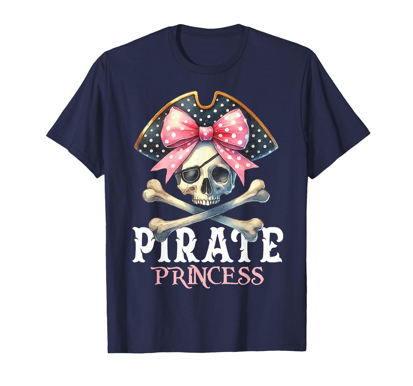 Funny Pirate Princess Coquette Bow Halloween Costume Girls T-Shirt