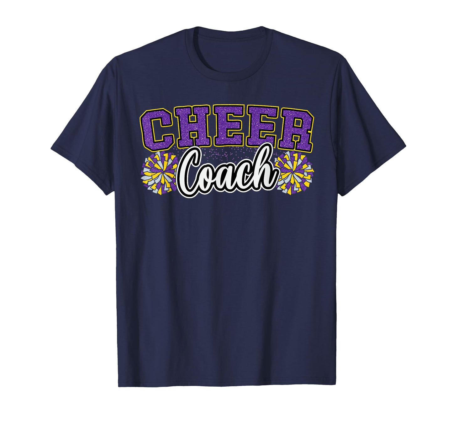 Loud Proud Cheer Coach Pom Poms Purple Cheerleader Women T-Shirt