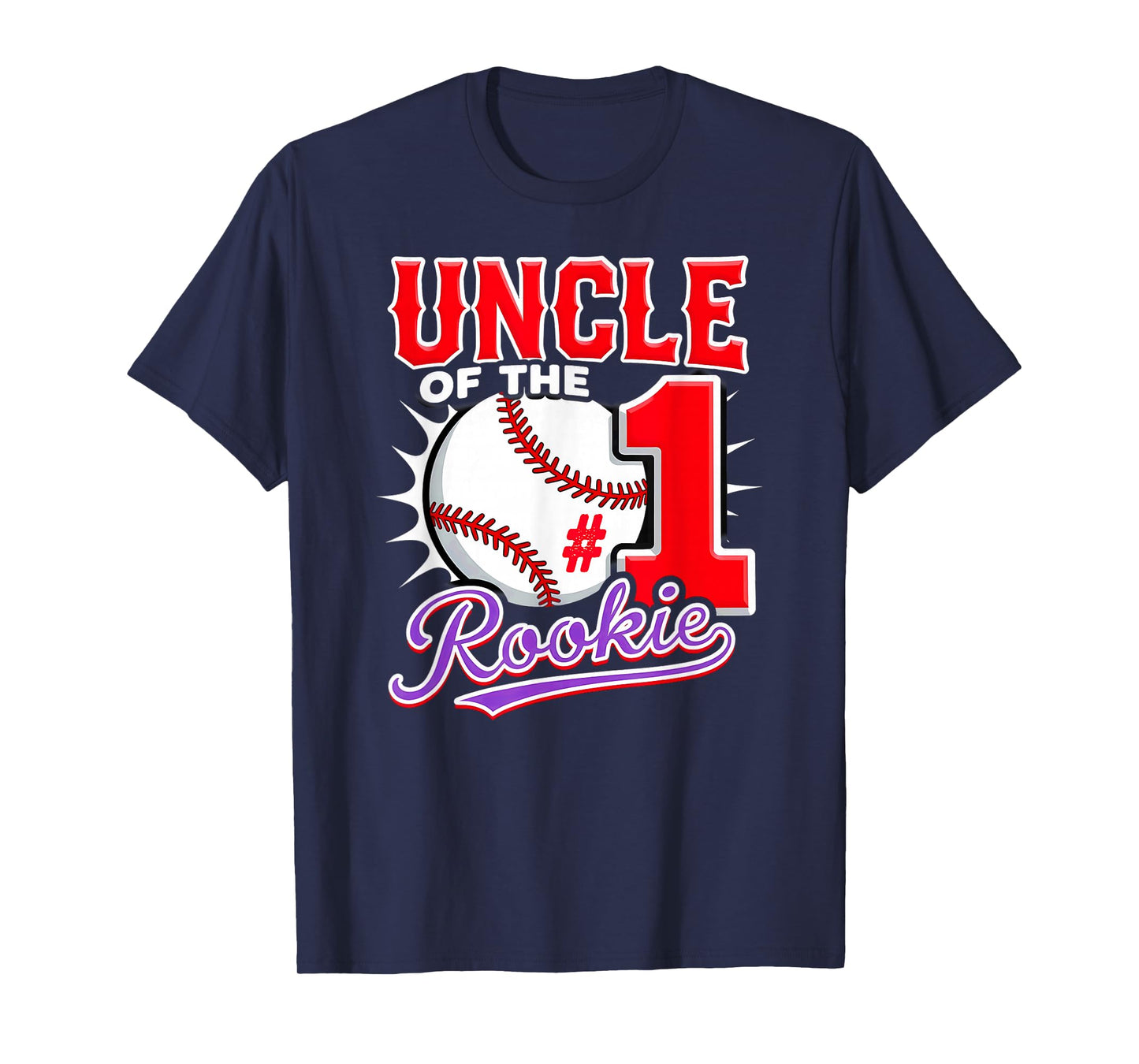 Uncle Of Rookie 1st Birthday Boy Baseball T-Shirt