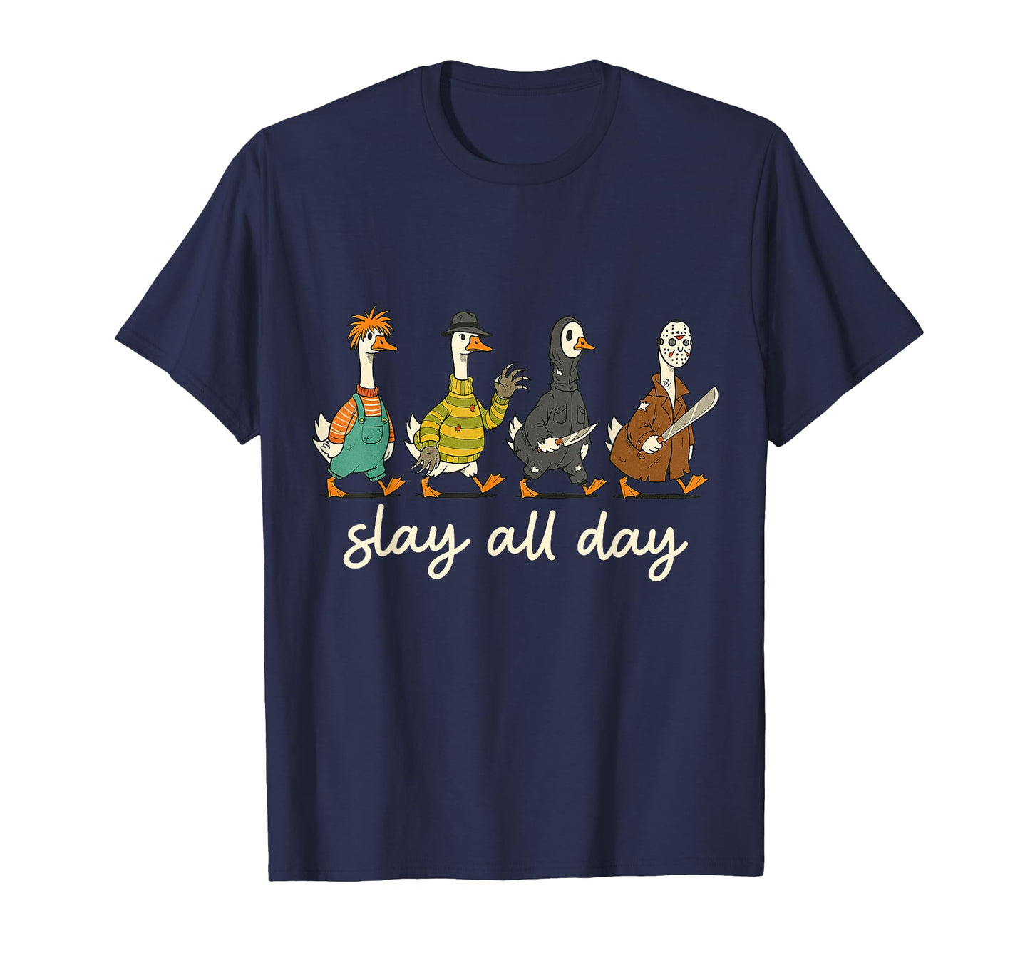 Funny Halloween Costume Goose Slay All Day Spooky Season T-Shirt
