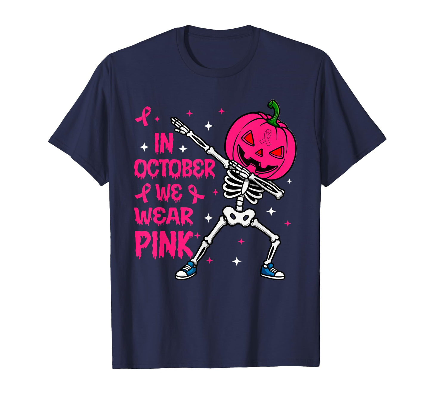 In October We Wear Pink Pumpkin Awareness Shirt T-Shirt