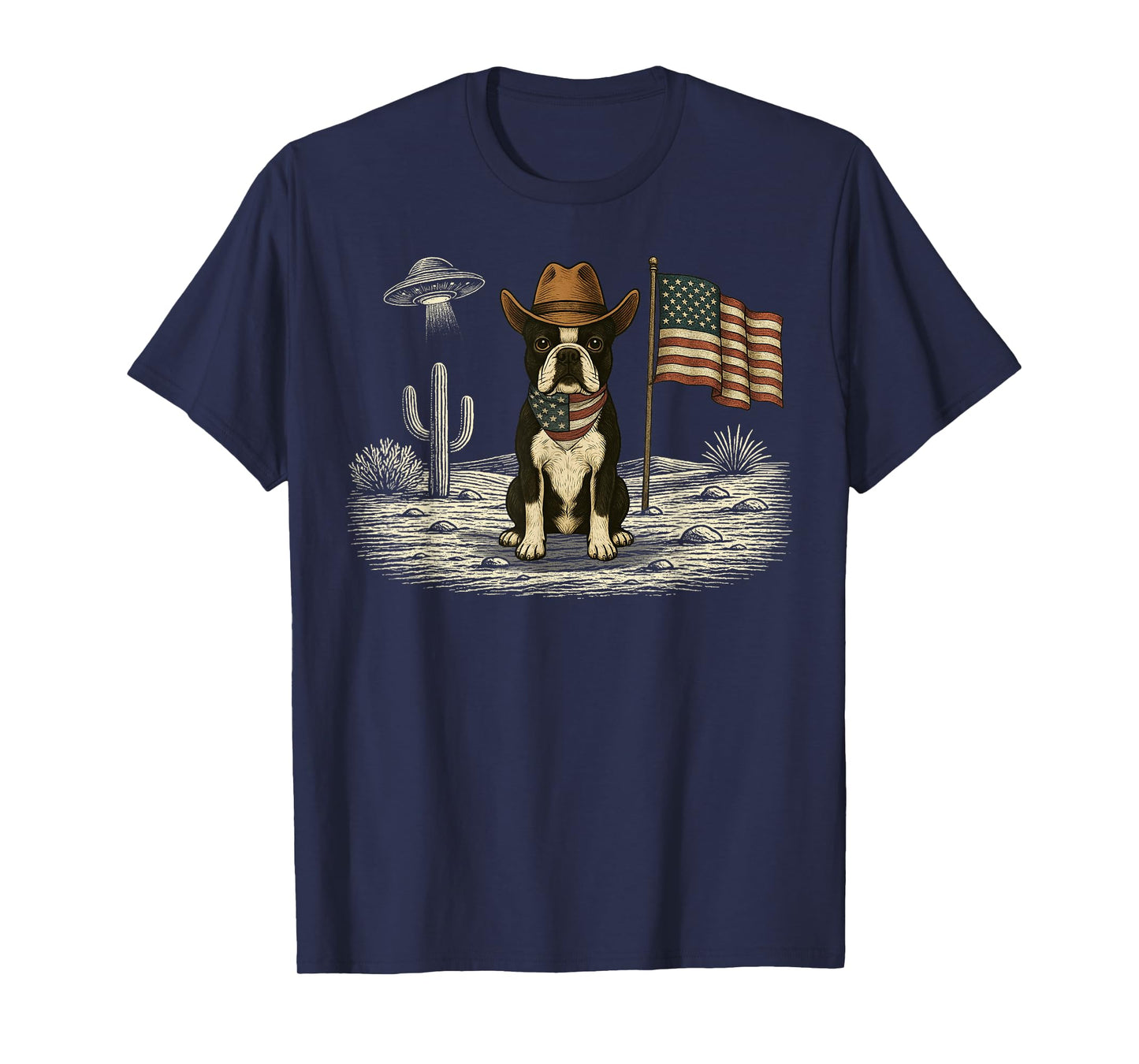 Boston Terrier 4th of July US American Flag Dog Patriotic T-Shirt