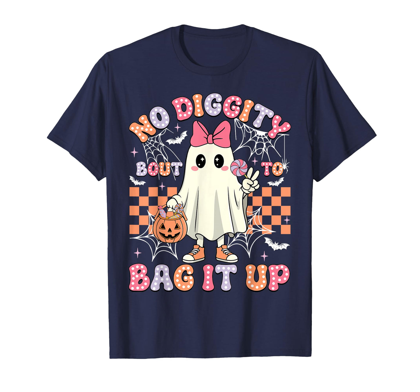 Halloween Ghost No Diggity Bout To Bag It Up Toddler Girl T-Shirt