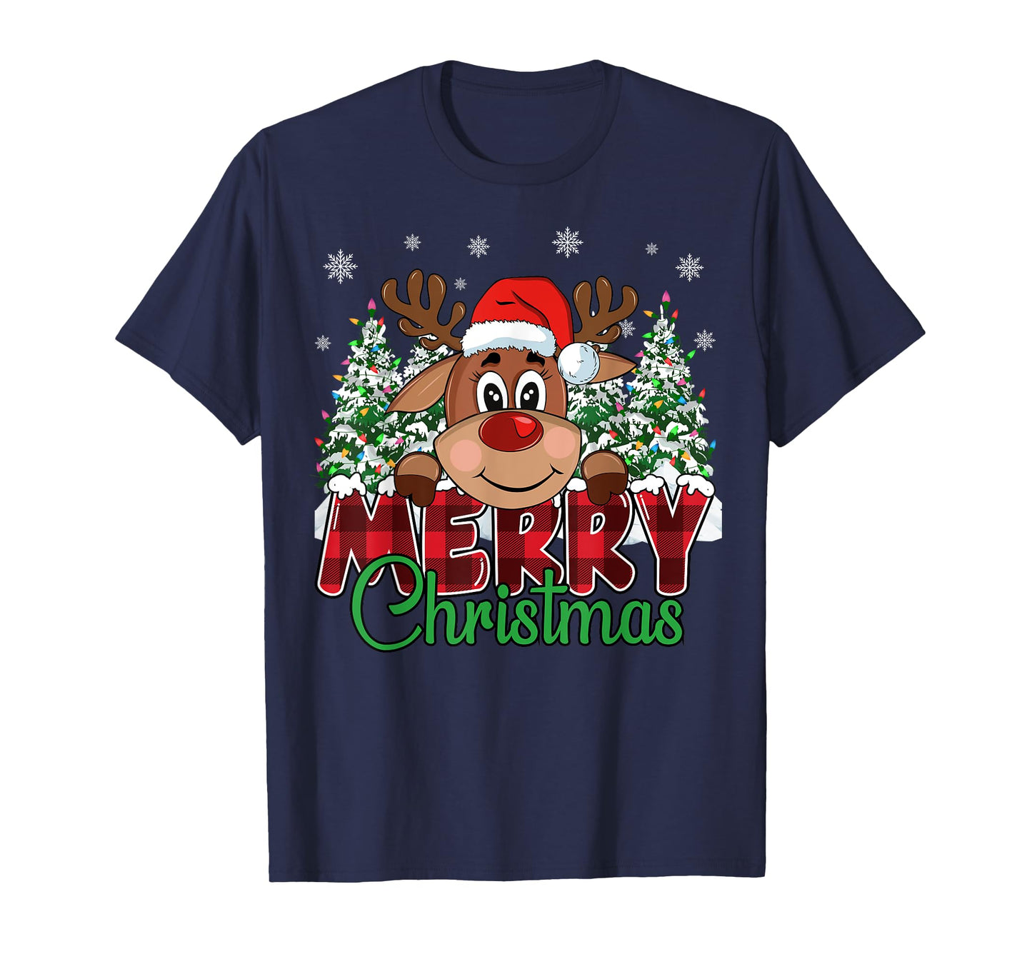 Funny Reindeer Xmas Family Merry Christmas T-Shirt