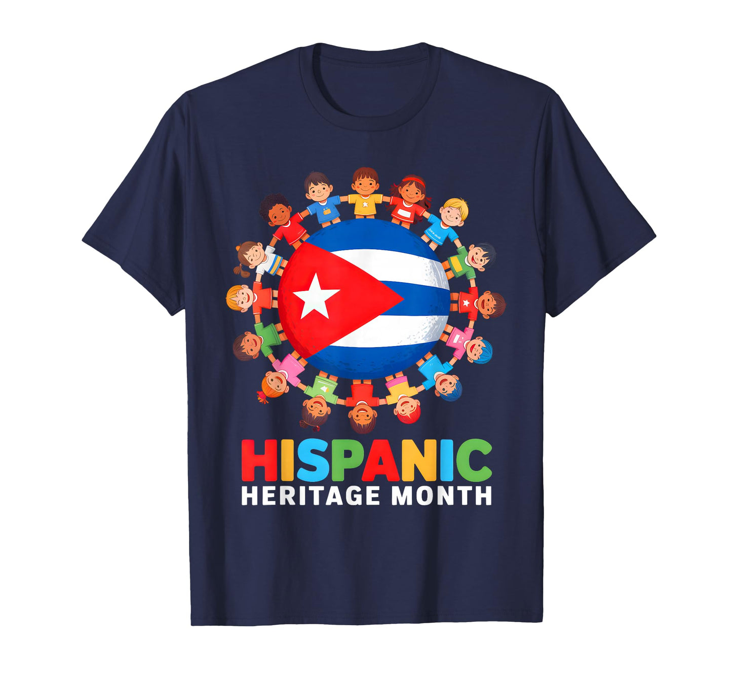 Cuban Flag Hispanic Heritage Month Cuba Boy Girl Kids T-Shirt