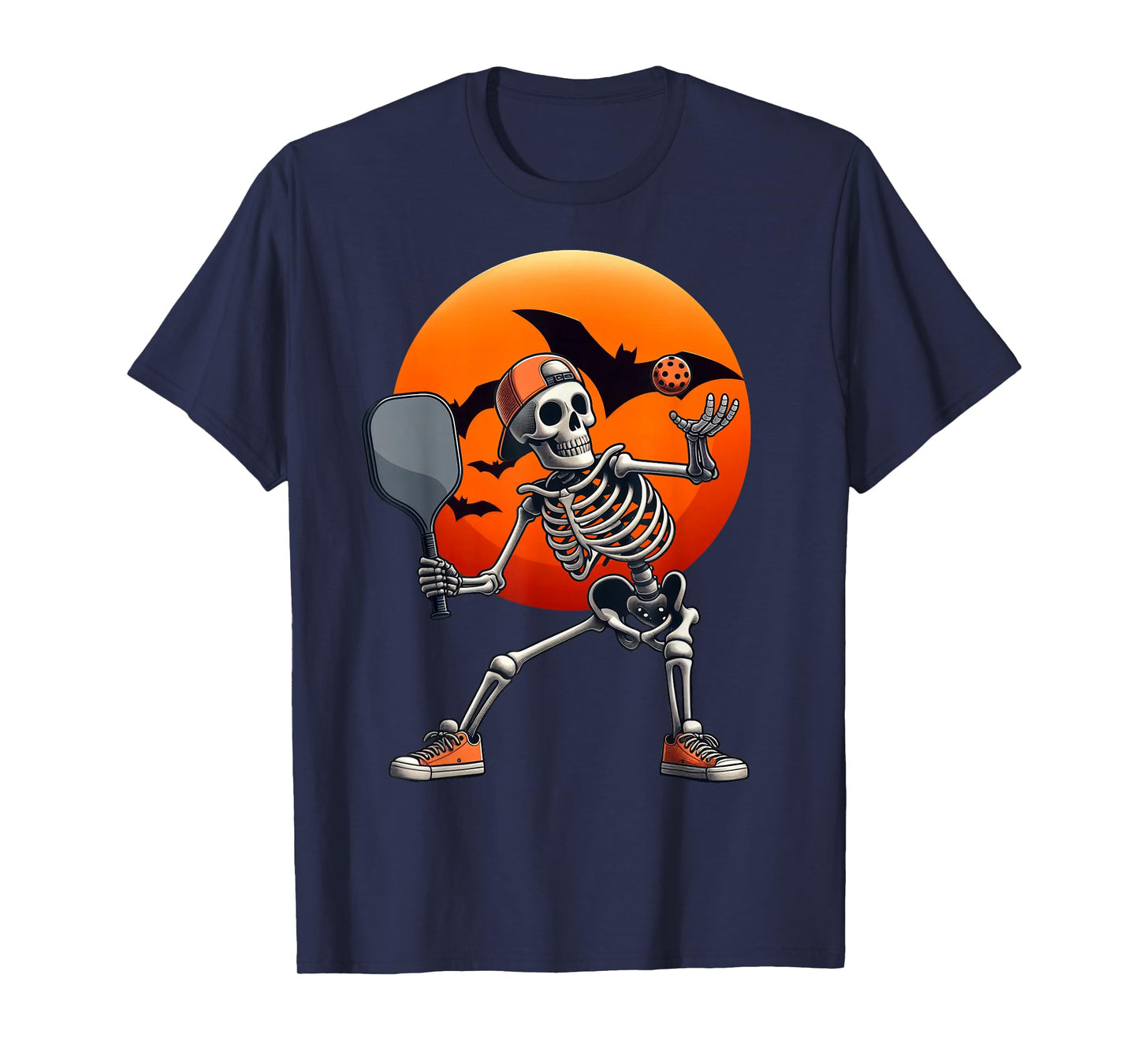 Skeleton Pickleball Halloween Costume Funny Men Boys Kids T-Shirt
