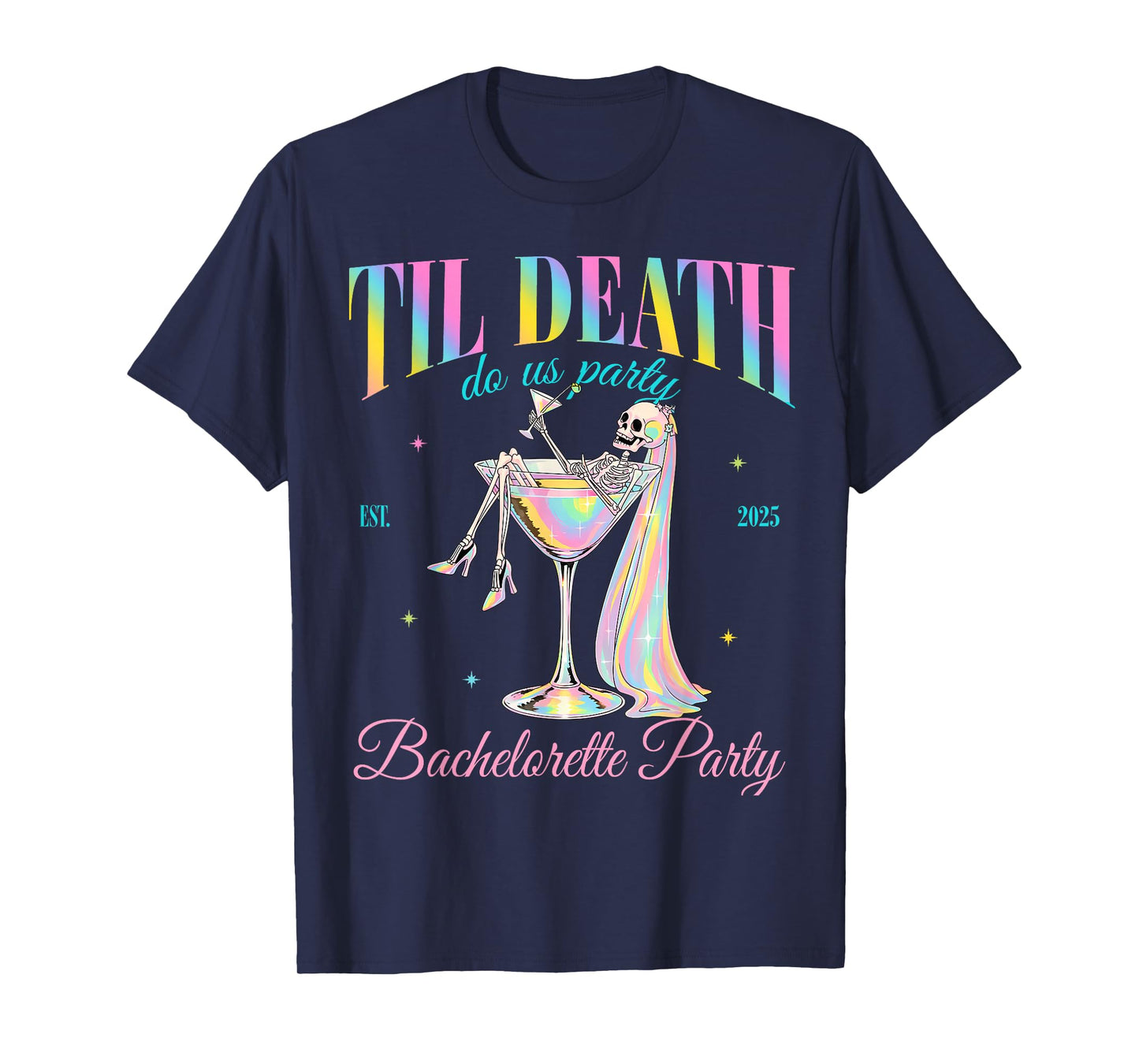 Til Death Do Us Party Retro Halloween Bachelorette Matching T-Shirt