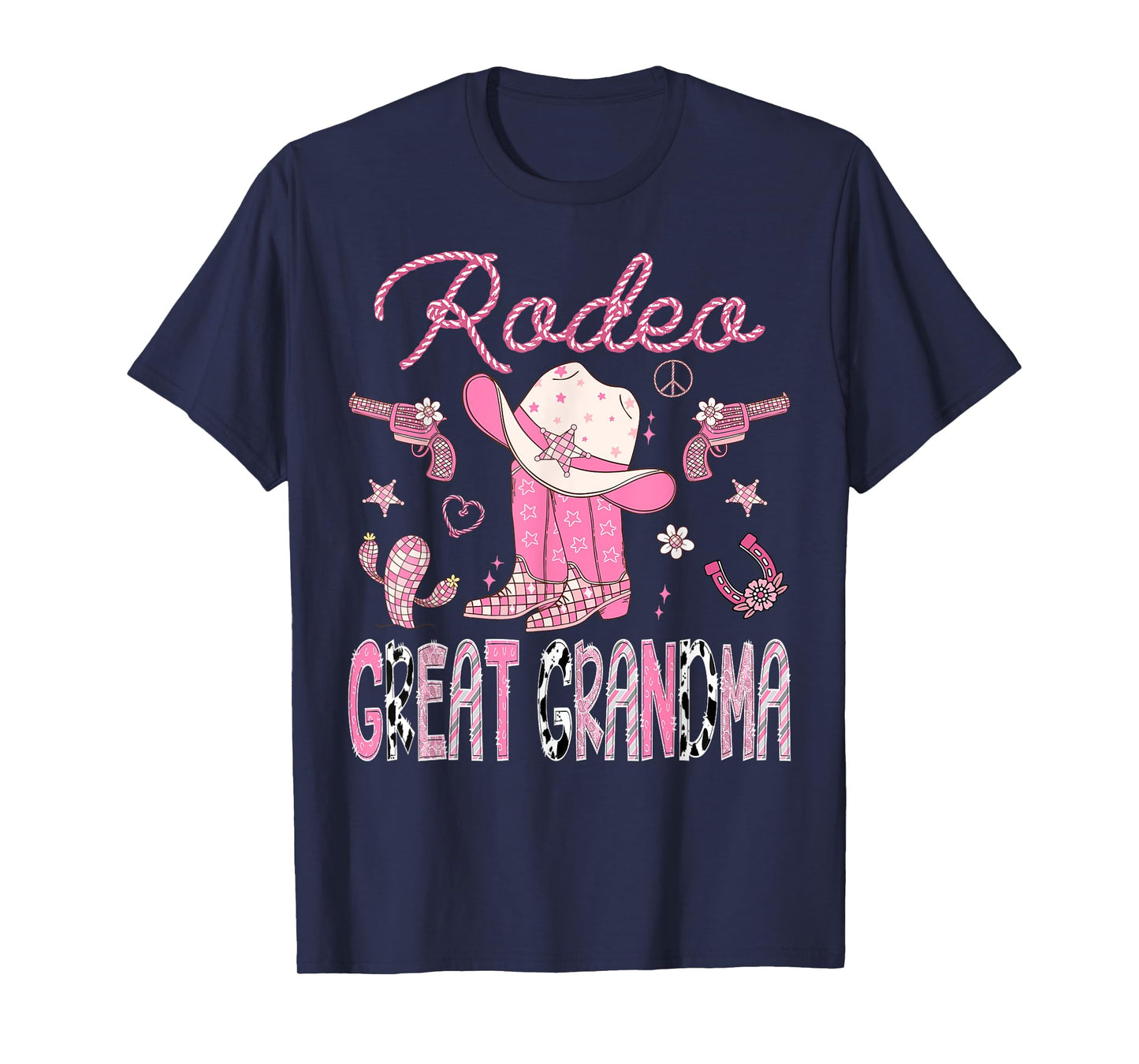 Rodeo Great Grandma 1St Birthday Pink Boots Disco Cowgirl T-Shirt