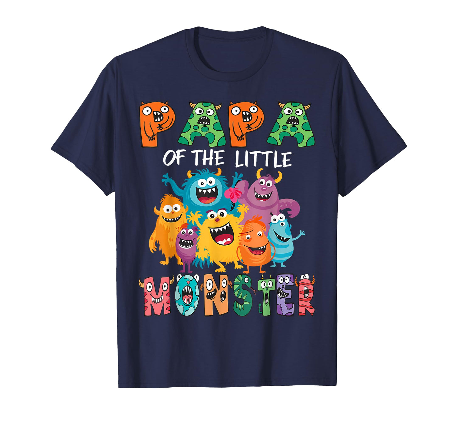 Papa Of The Little Monster Kids 1St Birthday Party T-Shirt