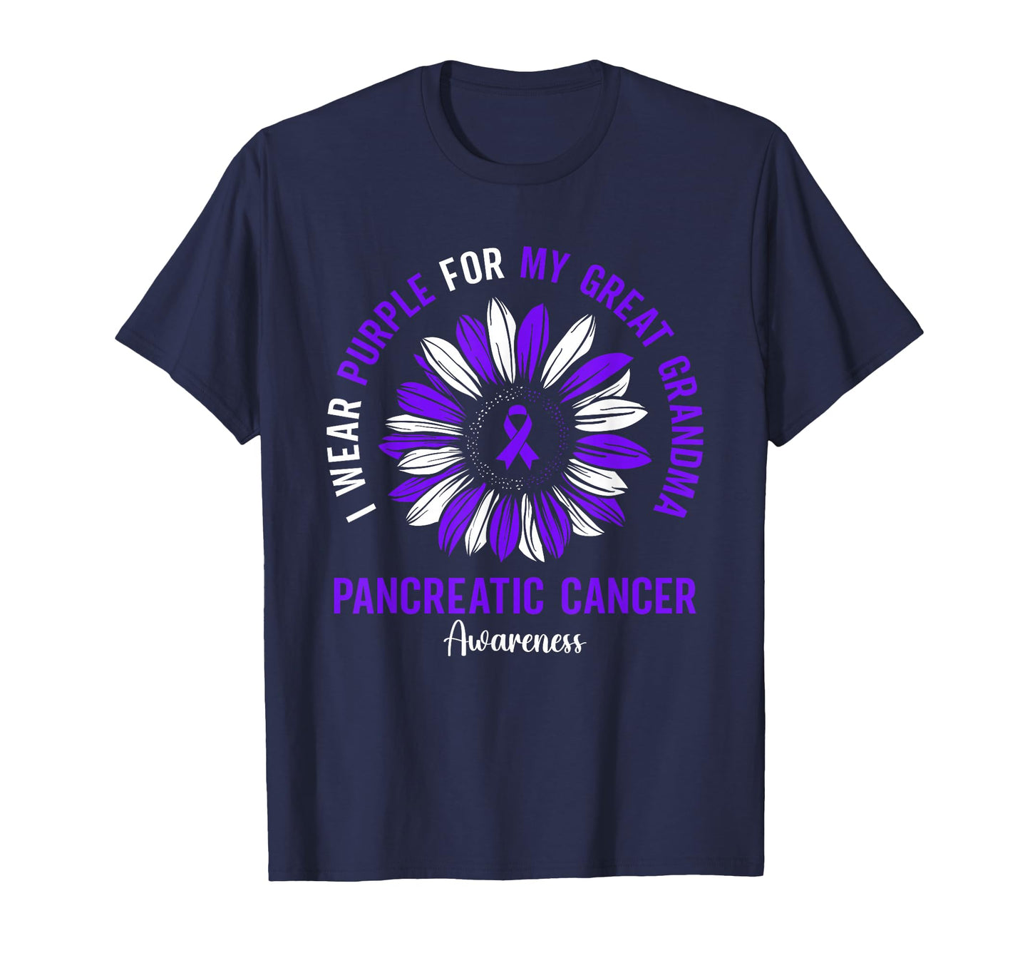 I Wear Purple For My Great Grandma Pancreatic Cancer T-Shirt