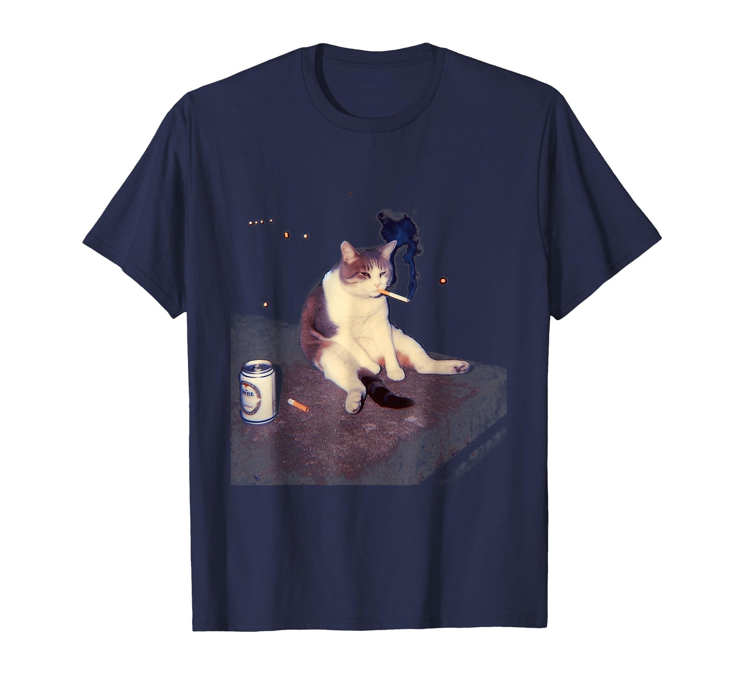 Cigarette Kitten Funny Smoking Cat Meme Stupid Brainrot T-Shirt