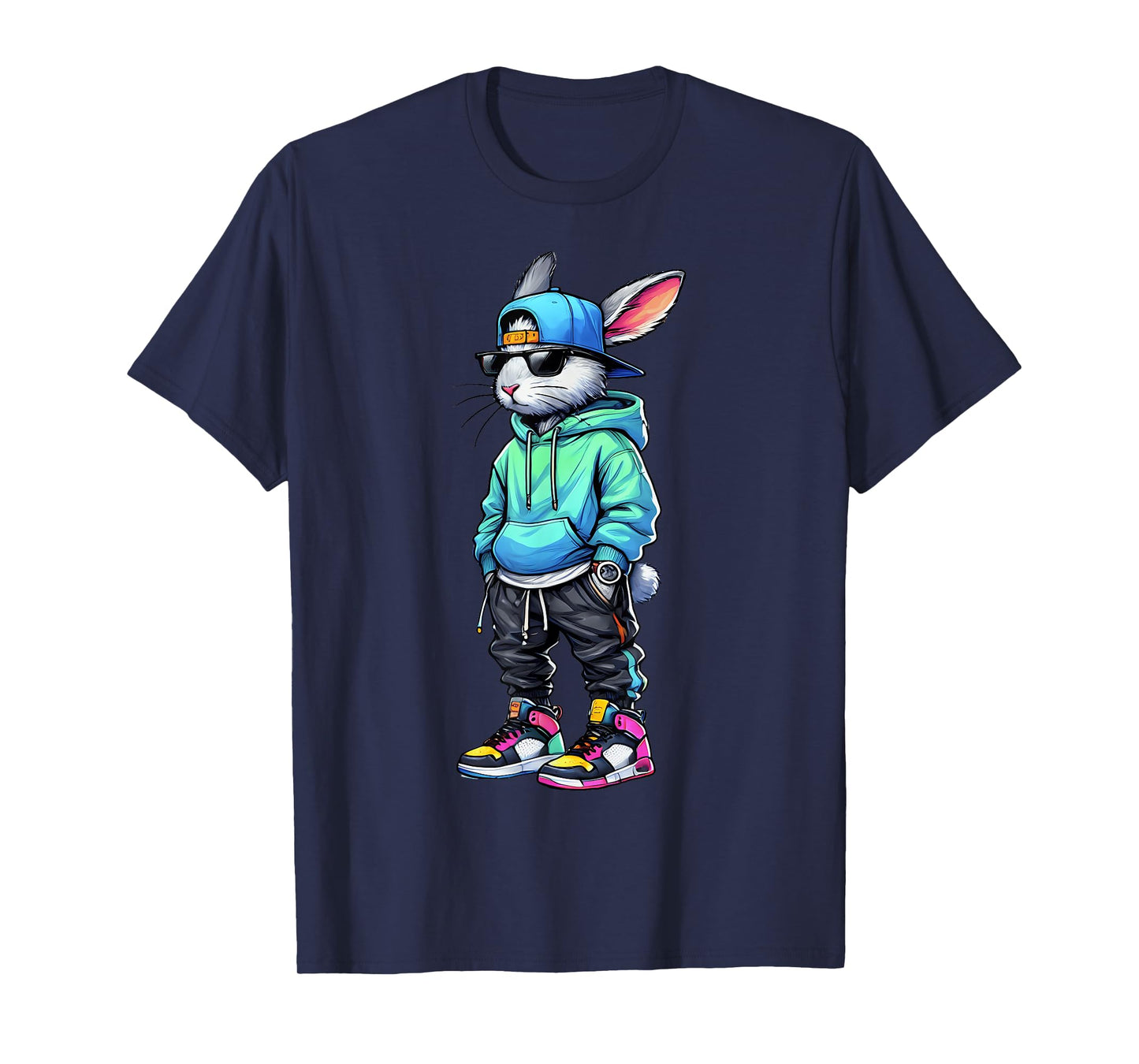 Cool Bunny Rabbit Sunglasses Easter Day For Boys Men Kids T-Shirt