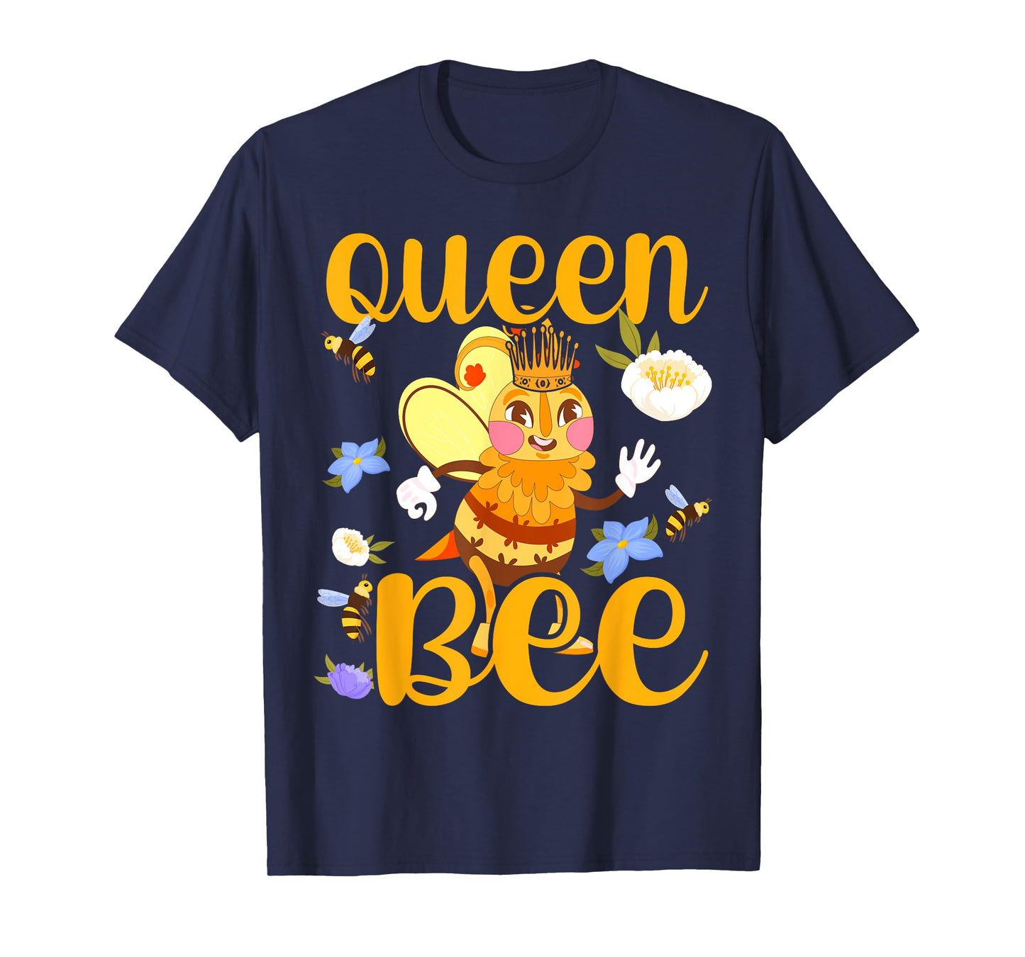 Queen Bee Crown Women Girls Mom Wife Daughter Honeybee T-Shirt