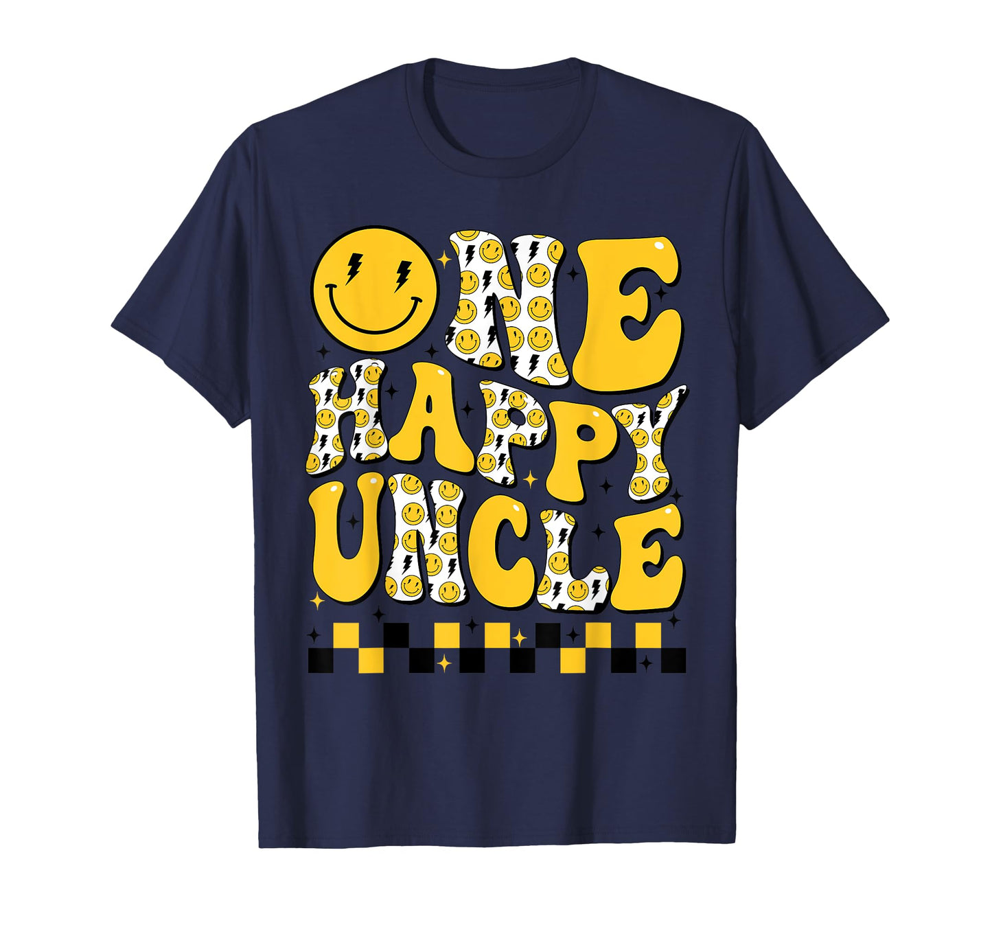 One Happy Uncle First Smile Face Birthday Family Matching T-Shirt