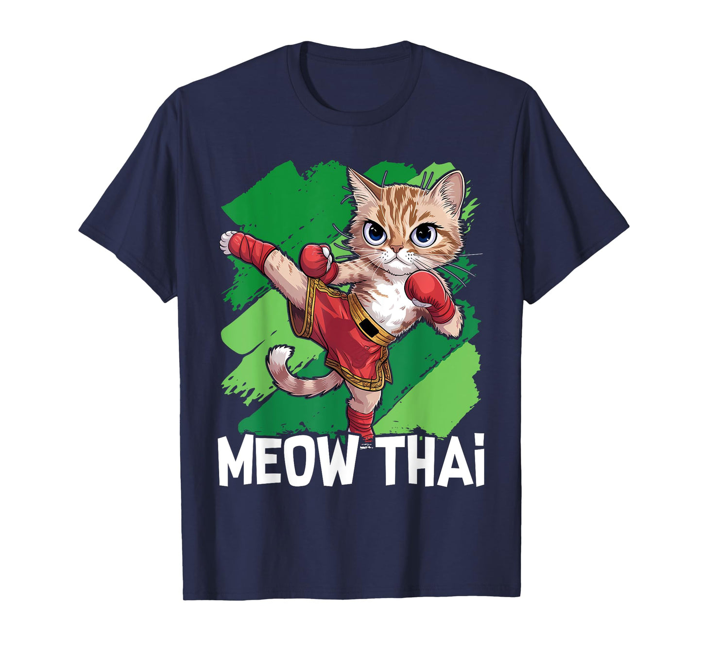 Meow Thai Funny Muay Thai Boxing Cat Martial Arts MMA Boxer T-Shirt