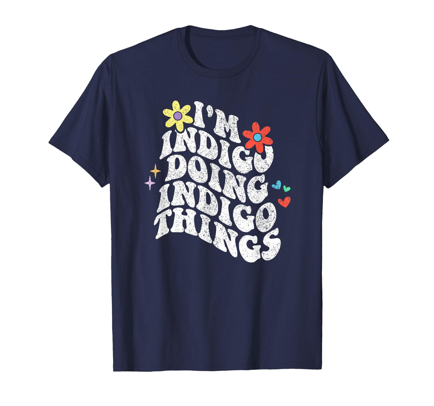 Retro Groovy Im Indigo Doing Indigo Things Funny Mothers Day T-Shirt
