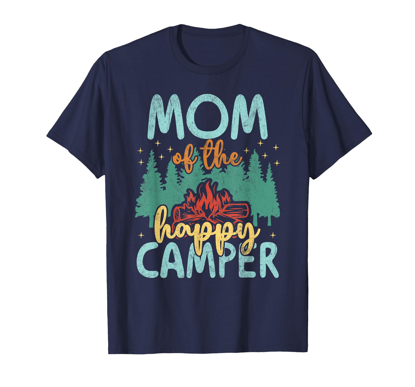 Mom of Happy Camper 1st Birthday Party Retro Mom T-Shirt
