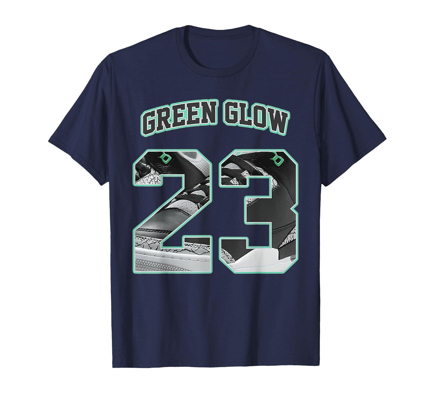Number 23 Black Green Glow 3s Matching Tee For Men Women T-Shirt