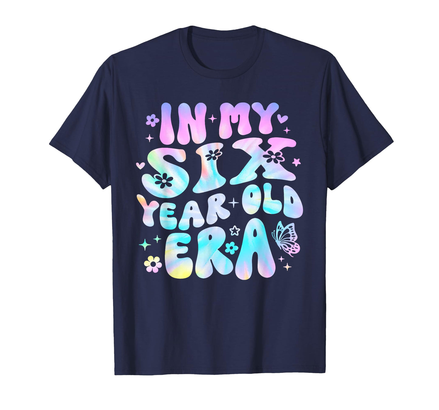 Groovy In My Six Year Old Era Girl 6th Birthday 6 Yrs Old T-Shirt