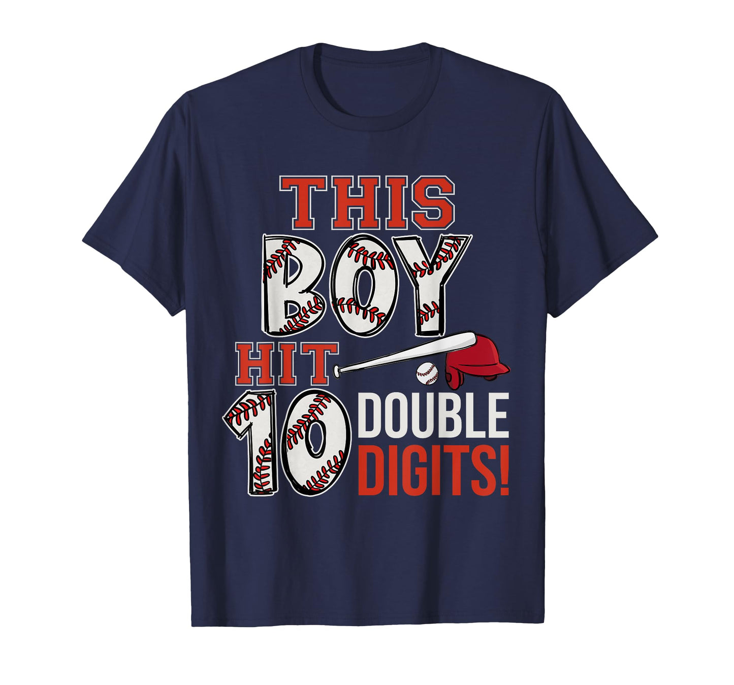 This Boy Now 10 Double Digits Baseball 10 Years Old Birthday T-Shirt