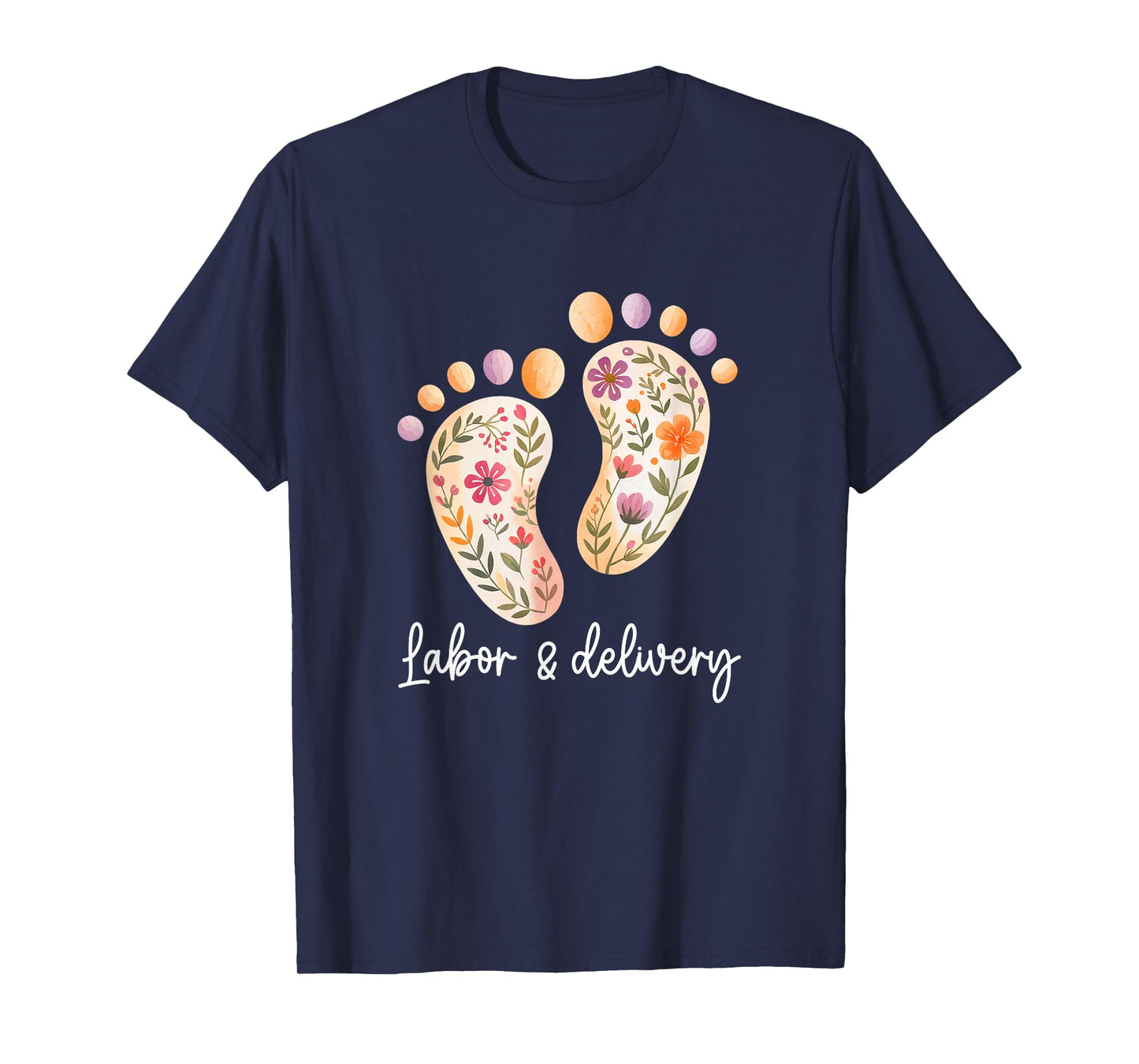 Retro Floral Nursing Labor And Delivery Nurse L&D Nurse T-Shirt