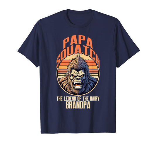 Papa Squatch The Legend Grandpa Squatcher Bigfoot Dad Father T-Shirt