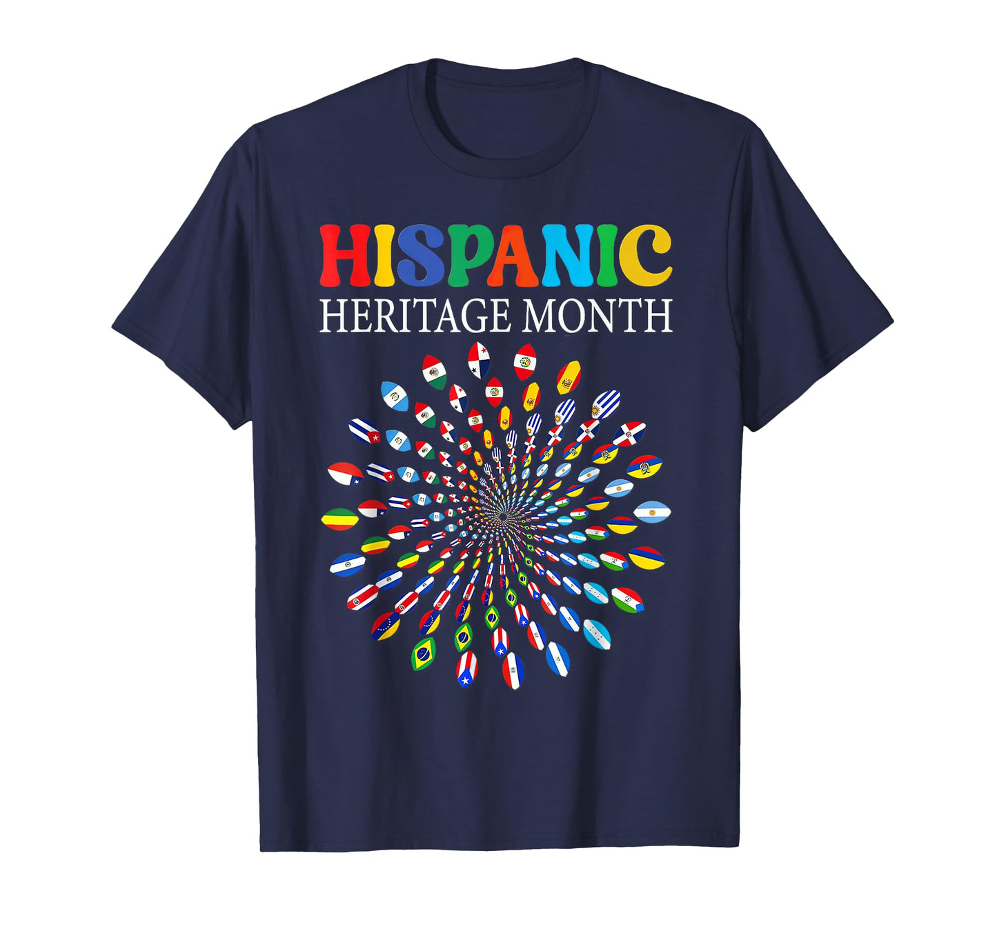 National Hispanic Heritage Month All Latin Countries Flags T-Shirt