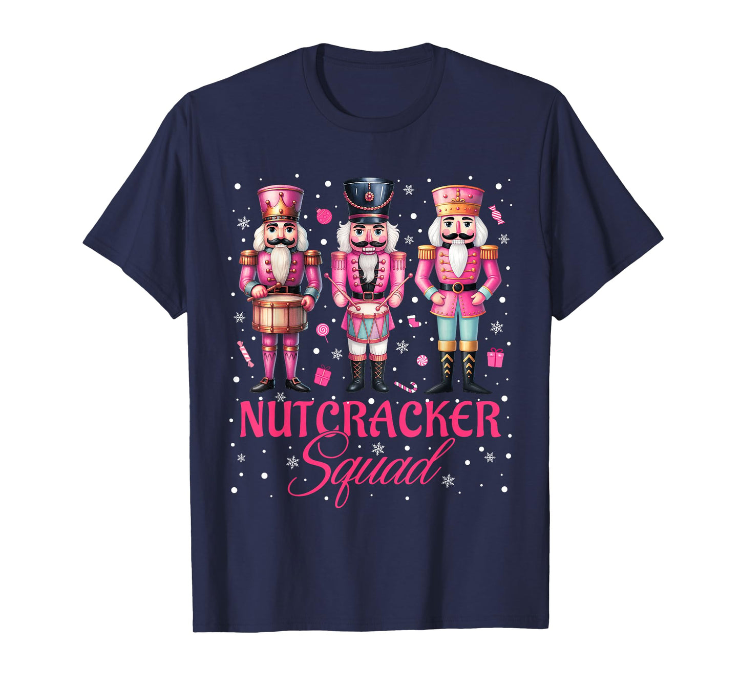 Pink Nutcracker Squad Pink Christmas Ballet Xmas Women Kids T-Shirt