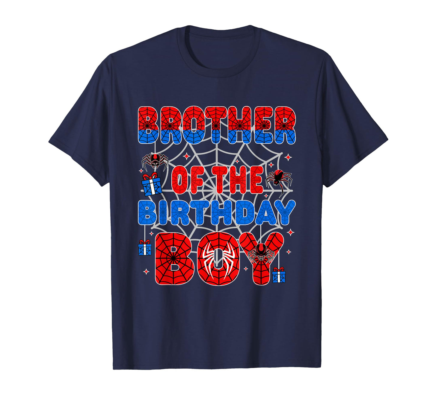 Spider Web Birthday Party Brother of The Birthday Boy T-Shirt