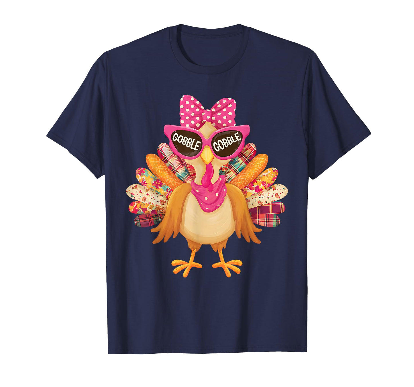 Gobble Gobble Turkey Day Girls Kids Happy Thanksgiving T-Shirt