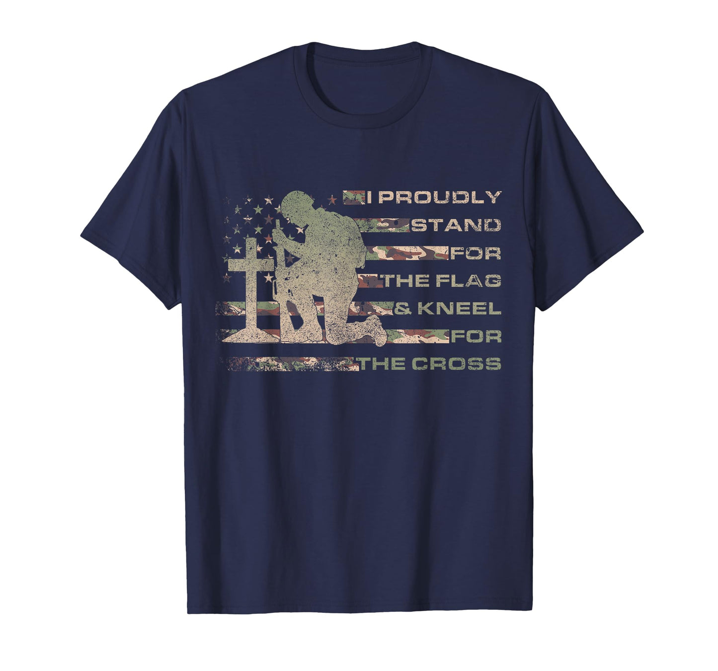 I Stand for The Flag and Kneel for The Cross US Flag T-Shirt