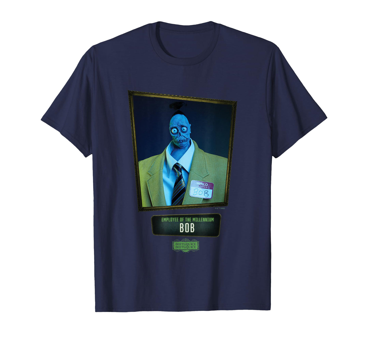 Beetlejuice Beetlejuice Employee Of The Millennium Bob T-Shirt, Small, Black