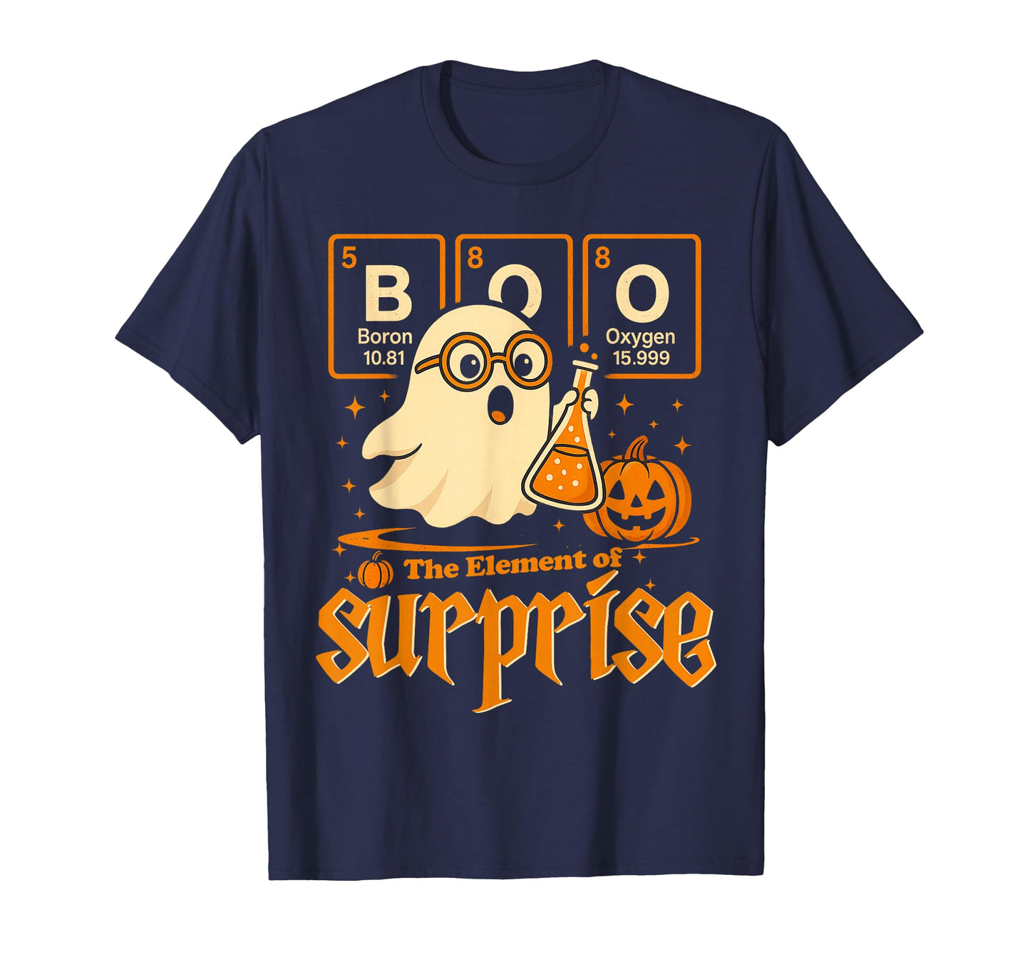 Chemistry Boo The Element of Surprise Cute Chemist Halloween T-Shirt