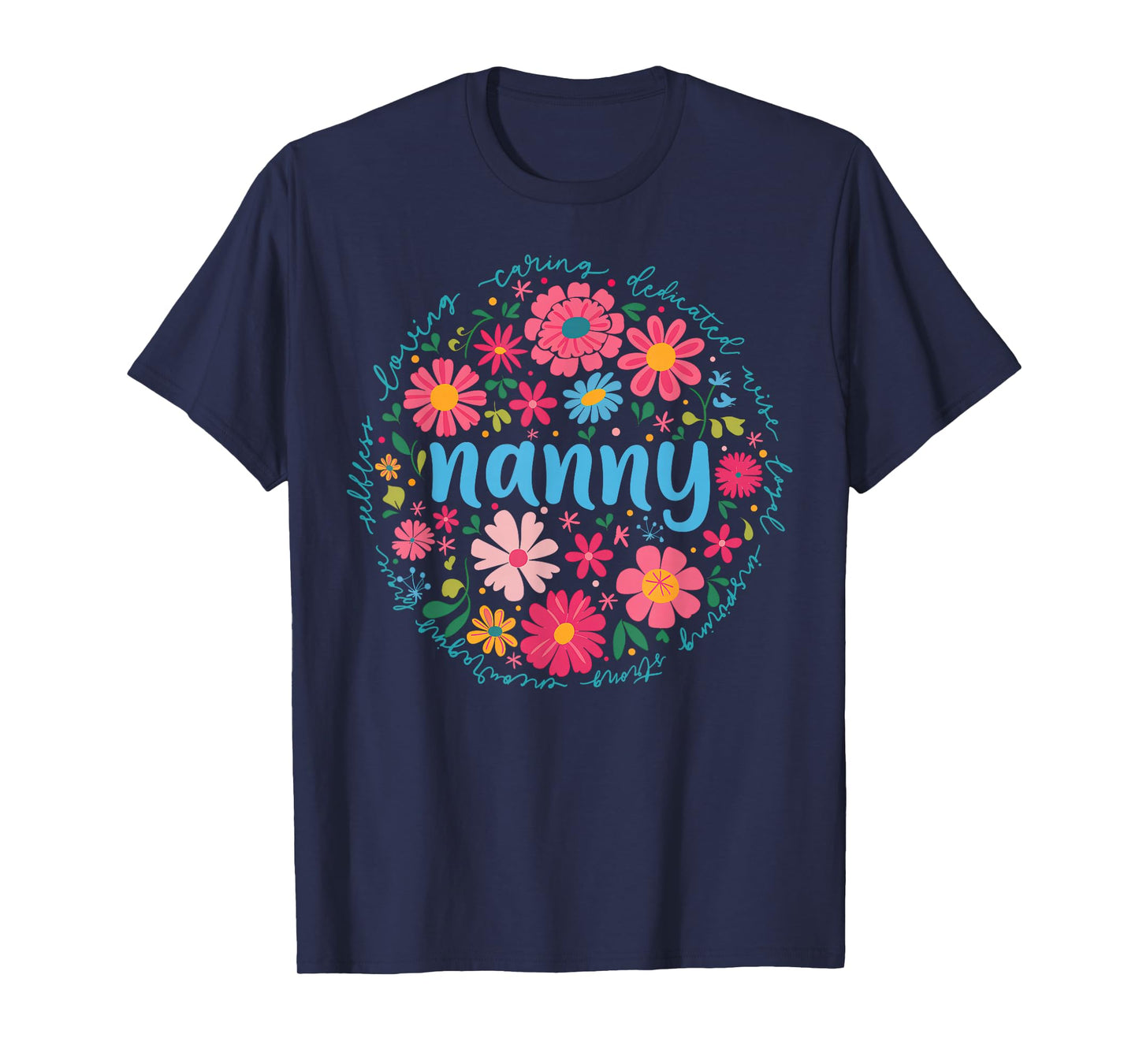 Nanny Mothers Day For Grandma Wildflower Floral Women T-Shirt