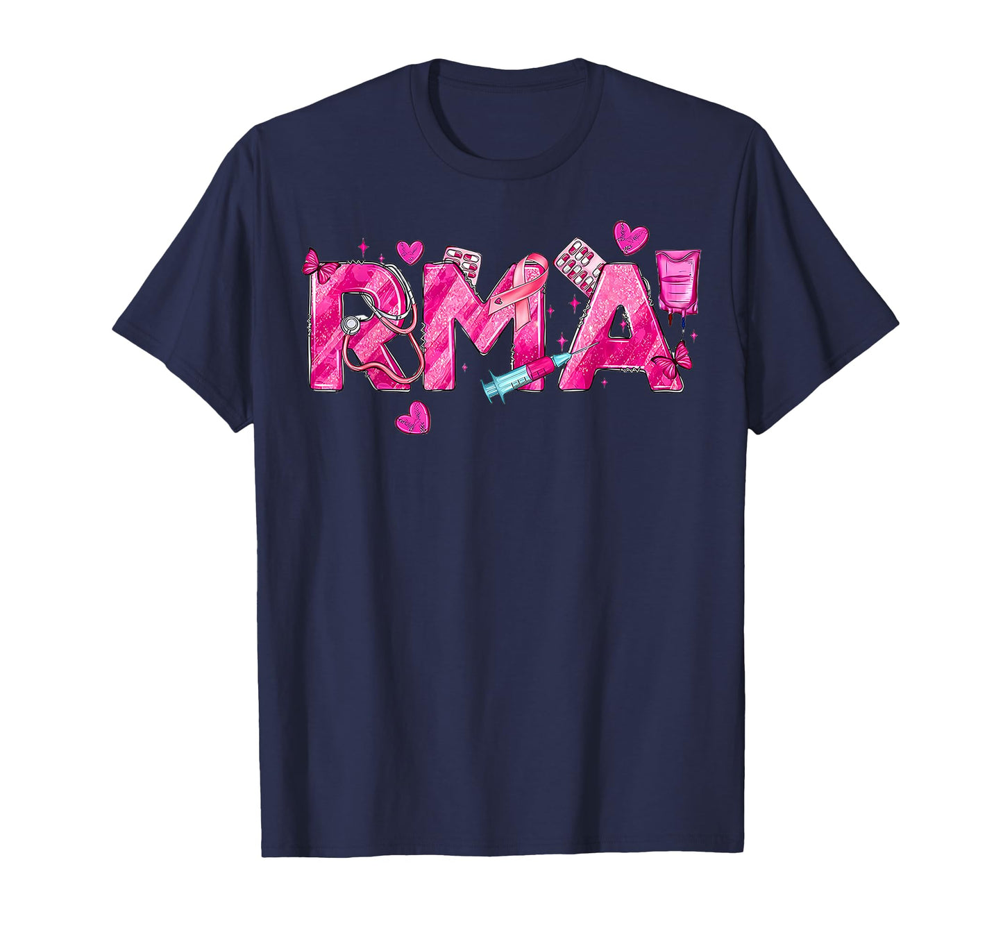 RMA Registered Medical Assistant Nurse Breast Cancer Month T-Shirt