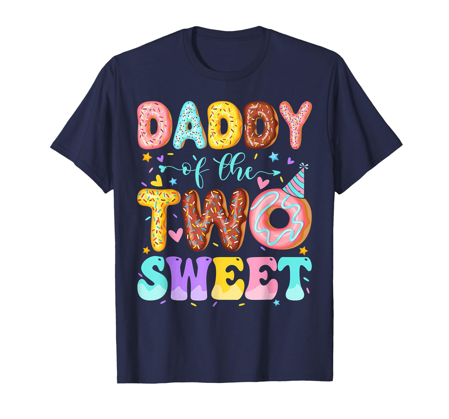 Daddy of The Two Sweet 2nd Birthday Donut Bday Party T-Shirt