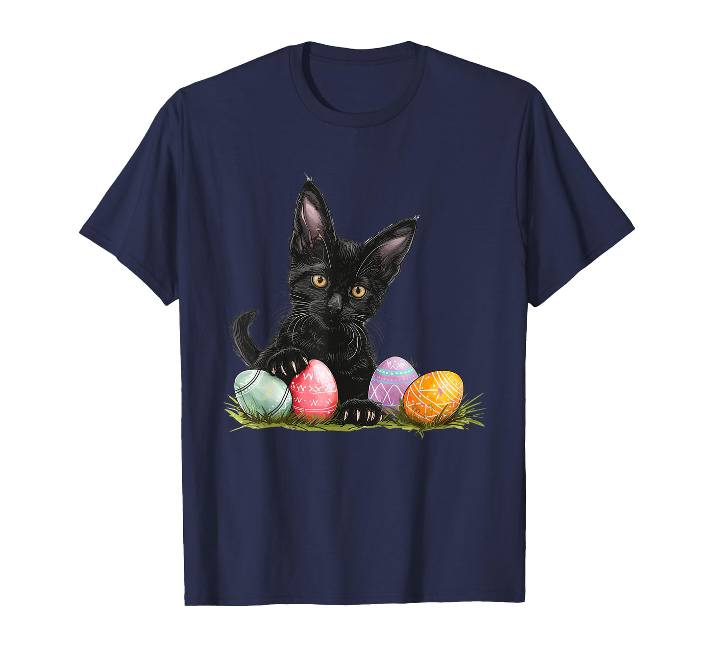 Cool Easter Black Cat Easter Black Cat Happy Easter T-Shirt for Men Women Girls Kids