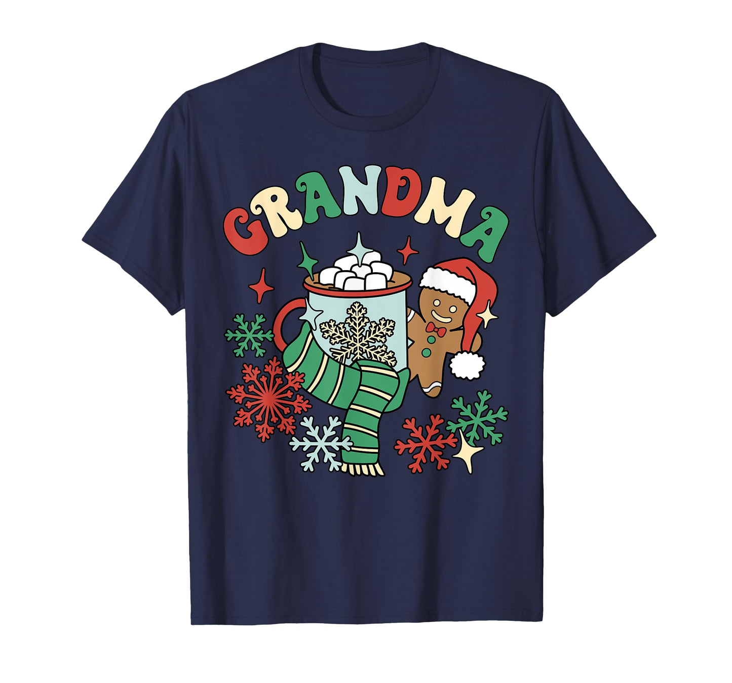 Grandma Hot Cocoa Gingerbread Matching Family Christmas T-Shirt